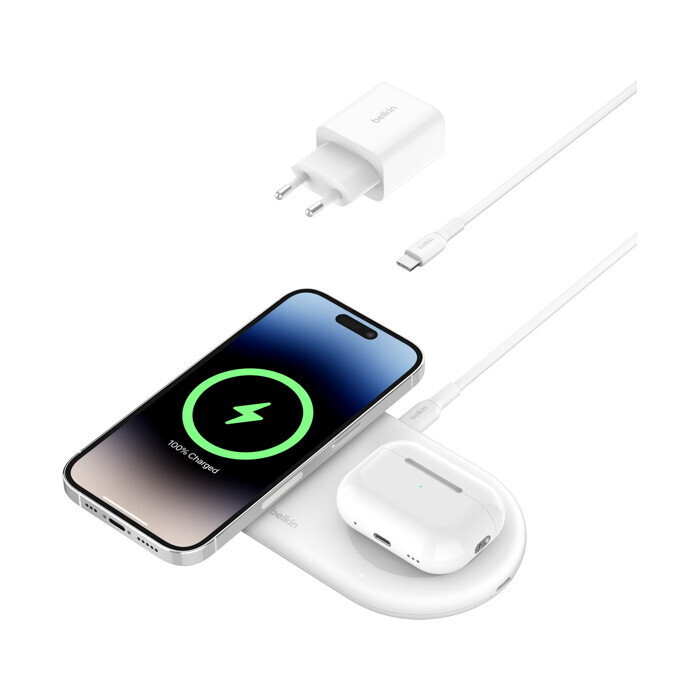 Belkin Ασύρματος Φορτιστής (Qi Pad) 15W Power Delivery Λευκός (BOOST Charge Pro 2in1 Qi2) - Image 4