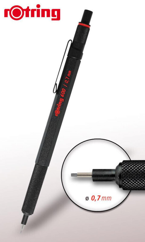 Rotring 600 Black Mechanical Pencil 0,7mm 1904442 3501179044422