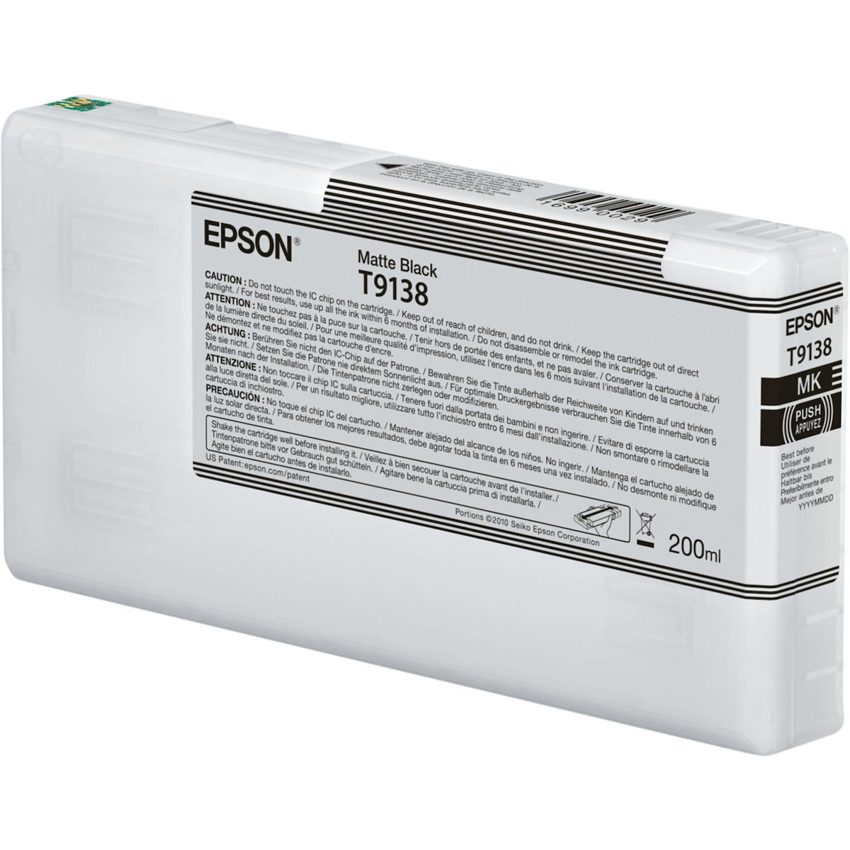 Epson T9138 Matte Black 200ml Γνήσιο Μελάνι Εκτυπωτή InkJet Μαύρο (C13T913800)