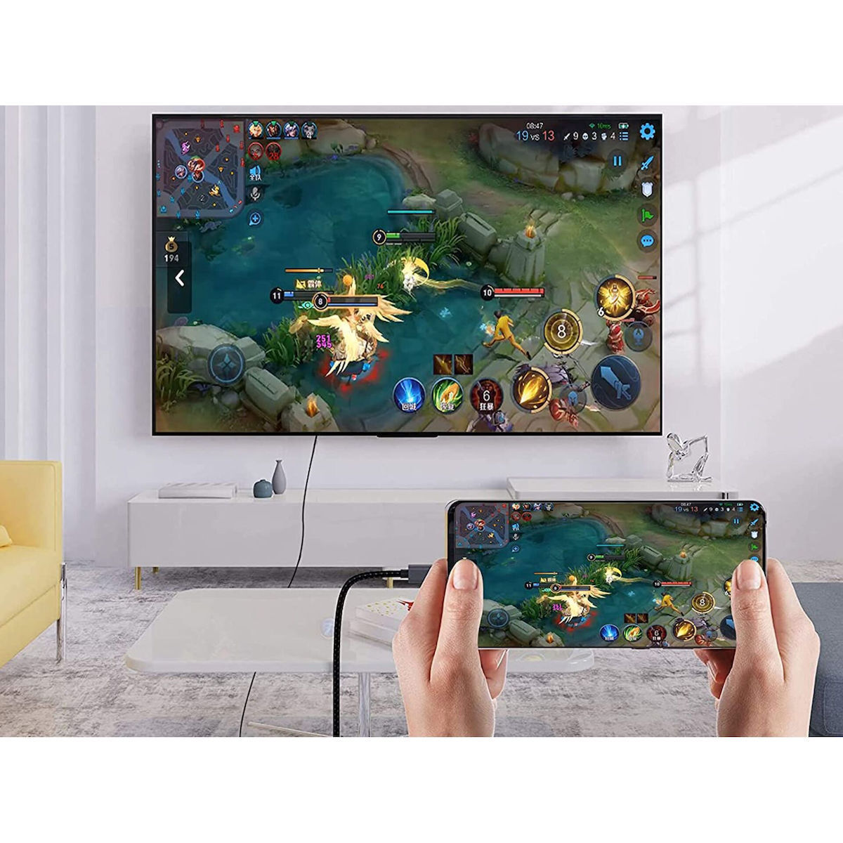 Conceptronic HDMI 2.0 HDMI male - USB-C male 2m Μαύρο (ABBY10G) - Image 5