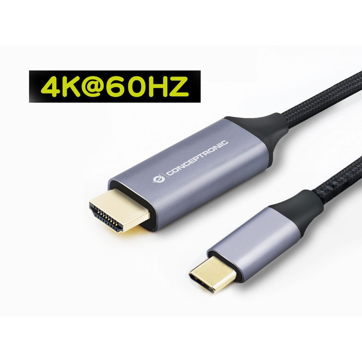 Conceptronic HDMI 2.0 HDMI male - USB-C male 2m Μαύρο (ABBY10G) - Image 4