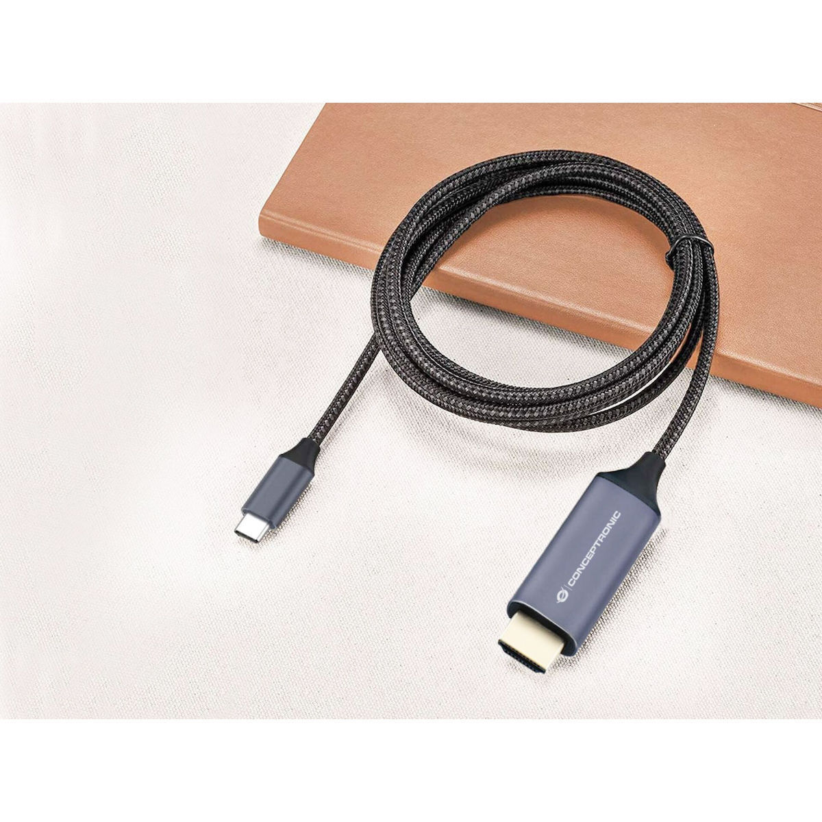 Conceptronic HDMI 2.0 HDMI male - USB-C male 2m Μαύρο (ABBY10G) - Image 3