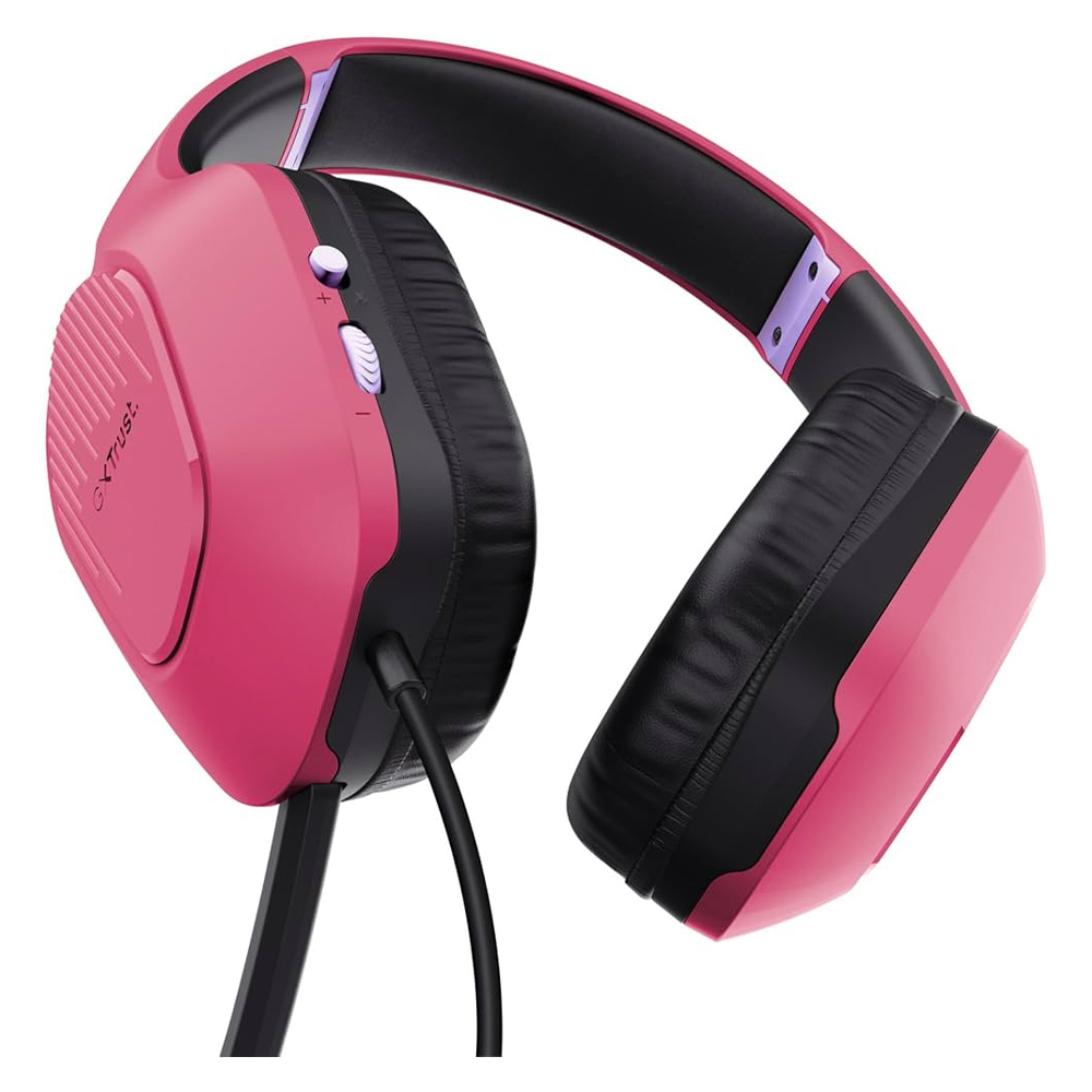 Trust GXT 415 Zirox Over Ear Gaming Headset με σύνδεση 3.5mm Ροζ - Image 2