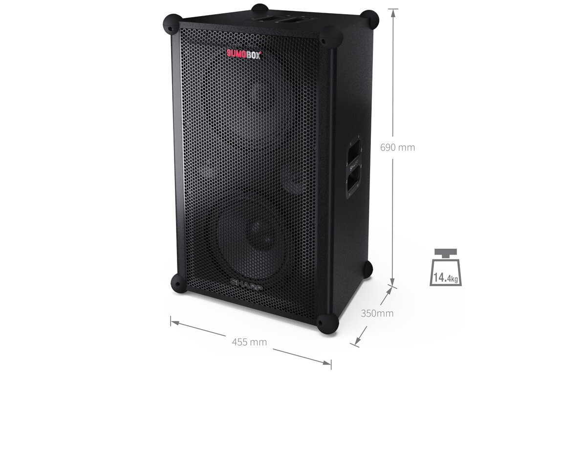 Sharp Ηχείο με λειτουργία Karaoke SumoBox Pro σε Μαύρο Χρώμα - Image 6