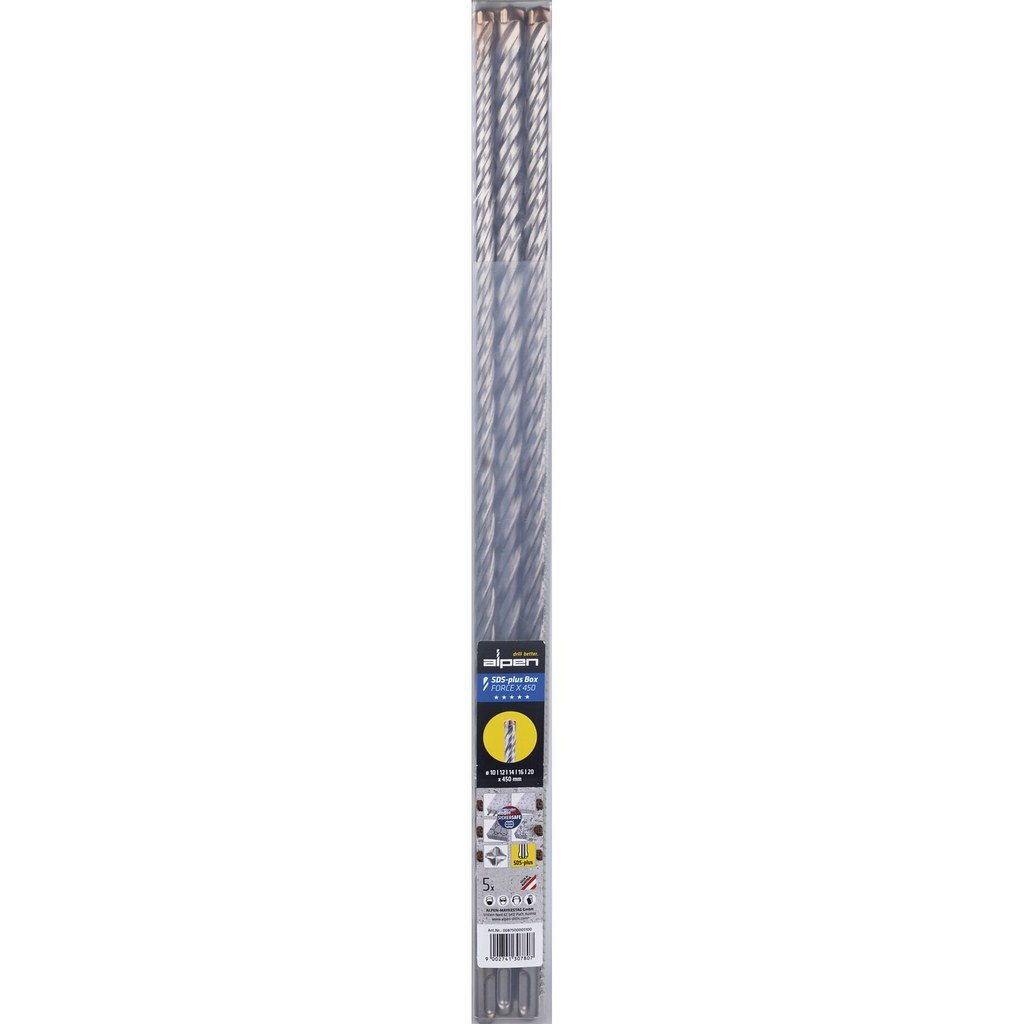 Alpen Drills Σετ 5 Τρυπάνια Καρβιδίου με SDS Plus Στέλεχος για Δομικά Υλικά - Image 2