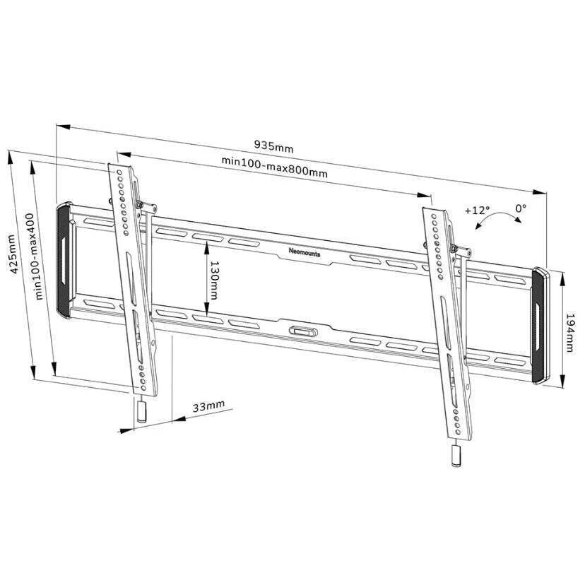 Neomounts WL35-550BL18 Βάση Τηλεόρασης Τοίχου έως 86" και 70kg - Image 10