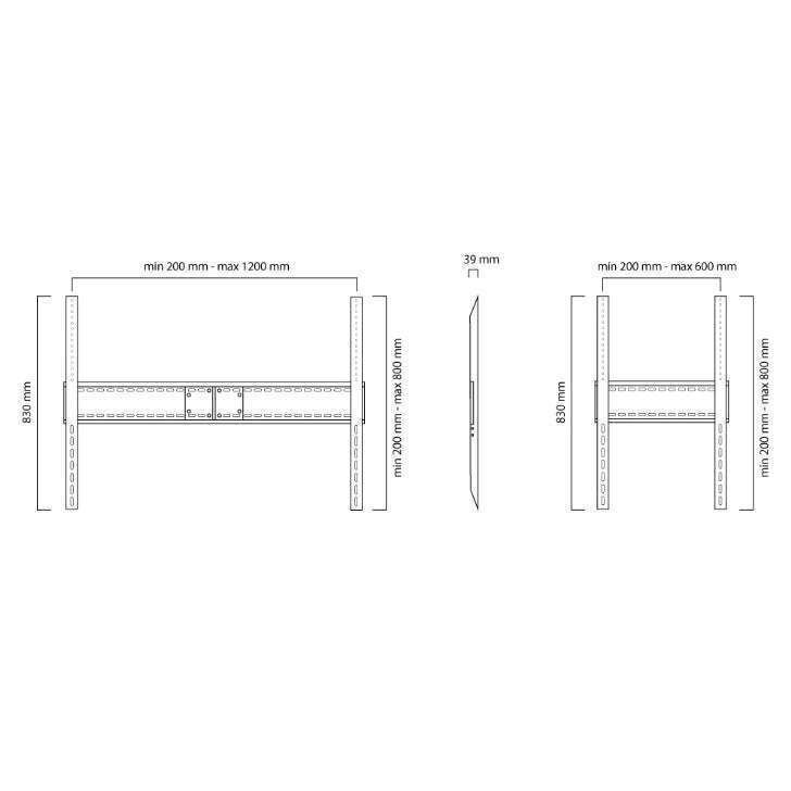 Newstar LFD-W1500 Επιτοίχια έως 100" και 150kg - Image 4