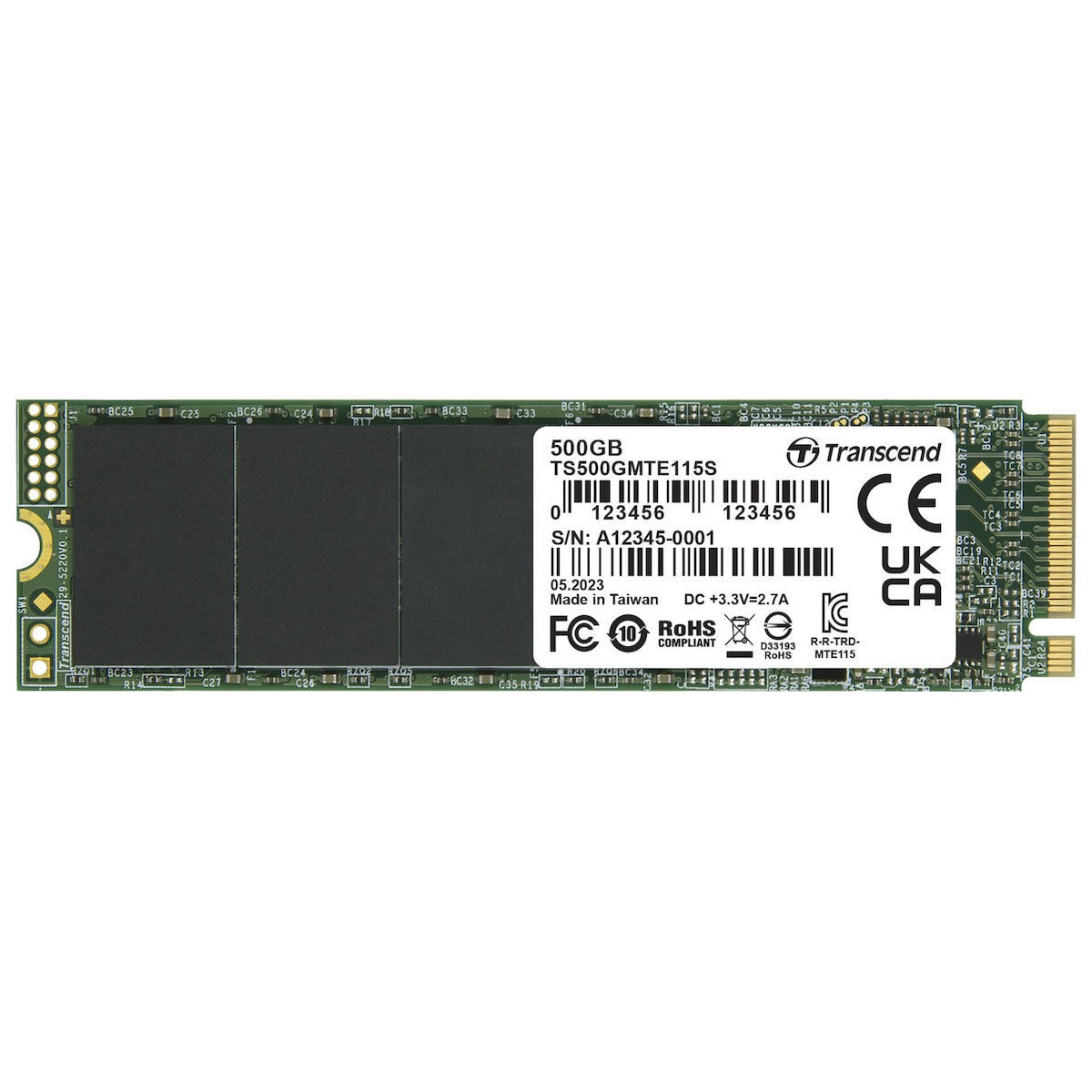 Transcend 115S SSD 500GB M.2 NVMe PCI Express 3.0 TS500GMTE115S