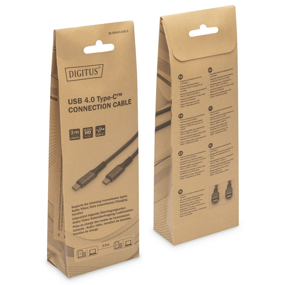 Digitus USB 2.0 USB-C male - USB-C 3m (DB-300443-030-S) - Image 3