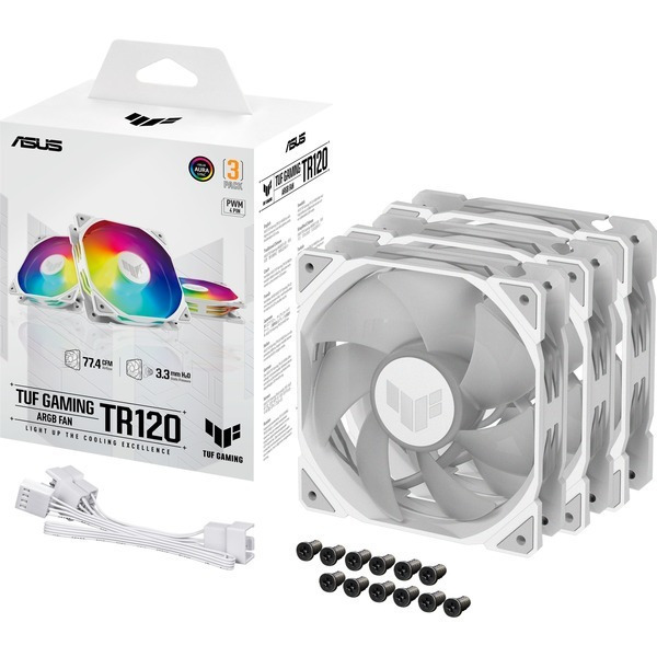 Asus TUF Gaming TR120 ARGB Case Fan με Σύνδεση 4-Pin PWM 3τμχ Λευκό - Image 8