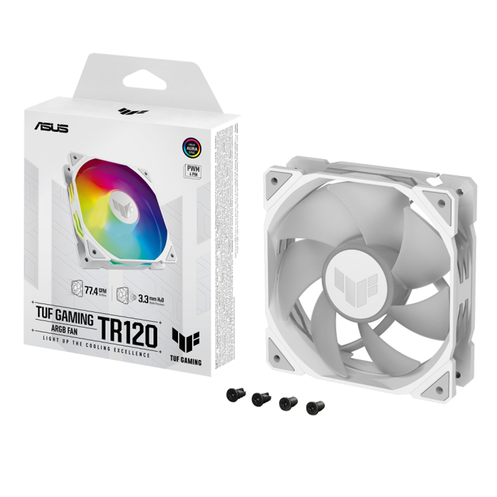 Asus TUF Gaming TR120 ARGB Case Fan με Σύνδεση 4-Pin PWM Λευκό - Image 2