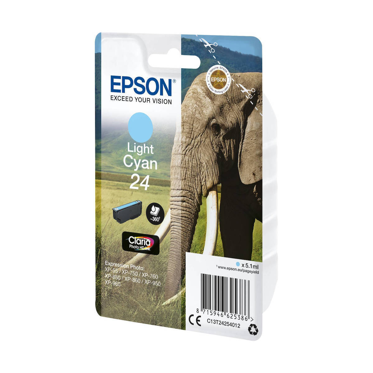 Epson 24 Light Cyan Γνήσιο Μελάνι Εκτυπωτή InkJet Κυανό (C13T24254010 C13T24254012) - Image 3