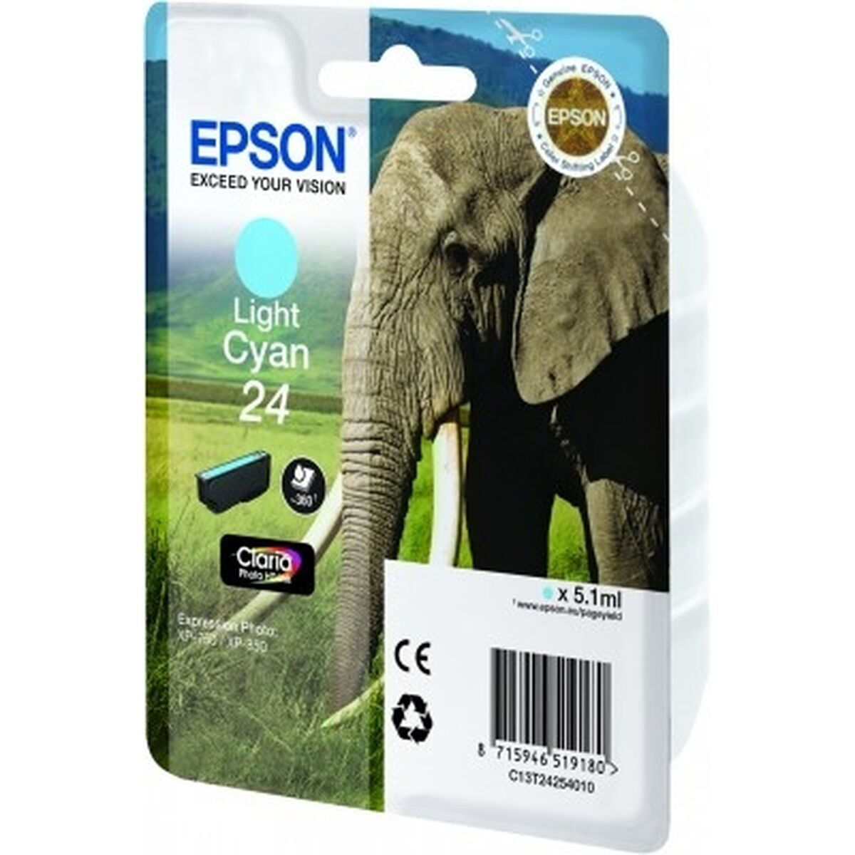 Epson 24 Light Cyan Γνήσιο Μελάνι Εκτυπωτή InkJet Κυανό (C13T24254010 C13T24254012) - Image 4