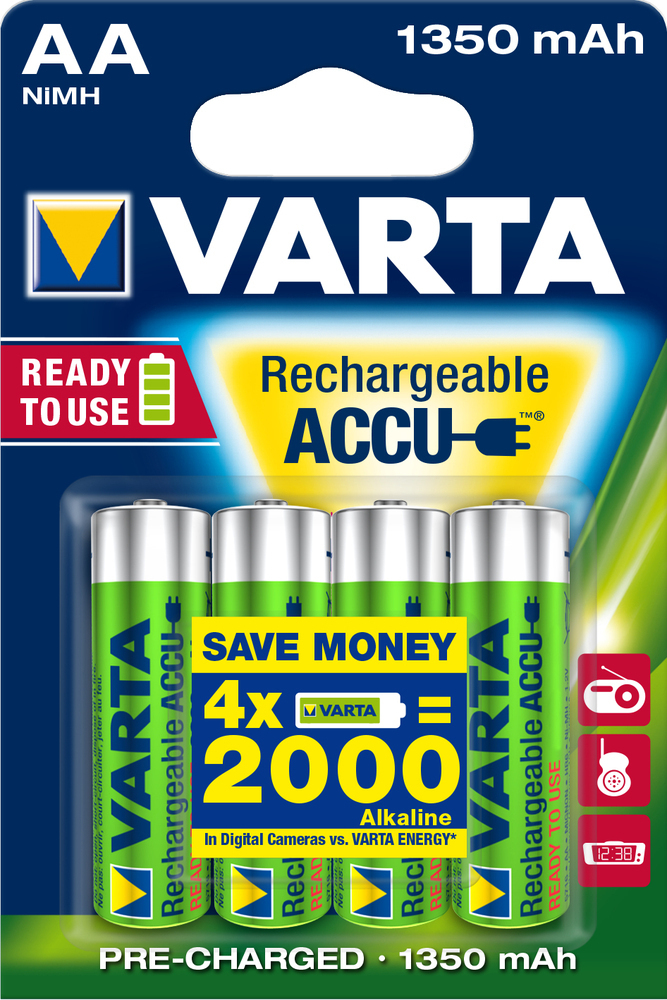 Varta Rechargeable Accu AA 1350mAh 1.2V 4τμχ