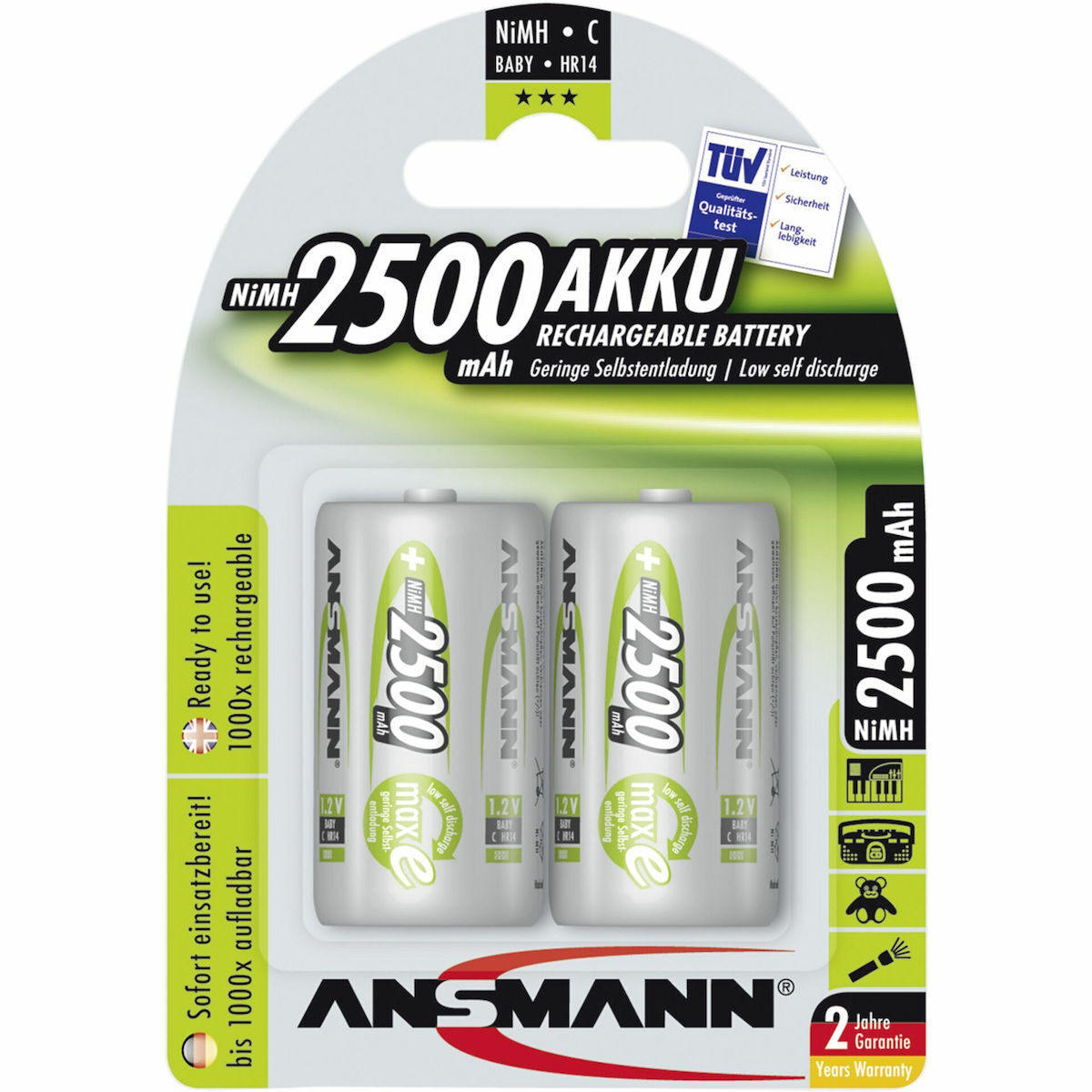 Ansmann C 2500mAh 1.2V 2τμχ - Image 3