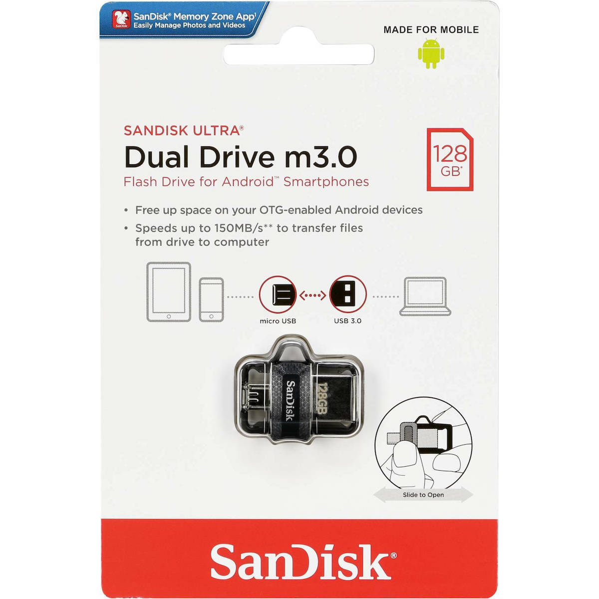 Sandisk Ultra Dual 128GB USB 3.0 SSD Stick με σύνδεση USB-A & micro USB-B Γκρι - Image 7