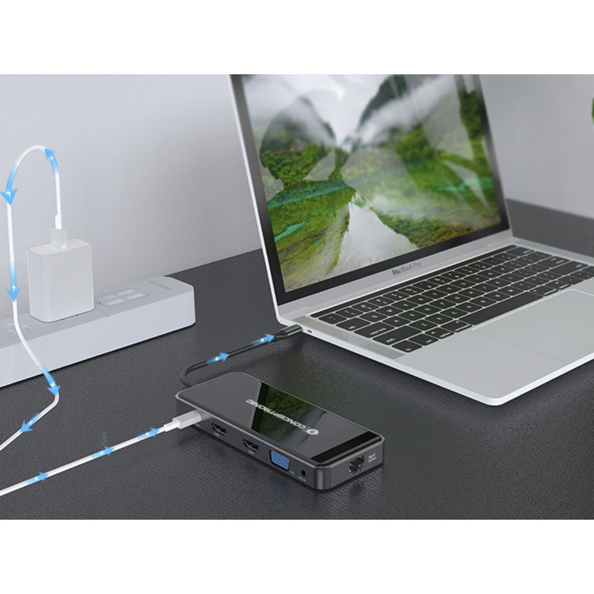 Conceptronic USB-C Docking Station με HDMI 4K PD Ethernet (DONN15G) - Image 7