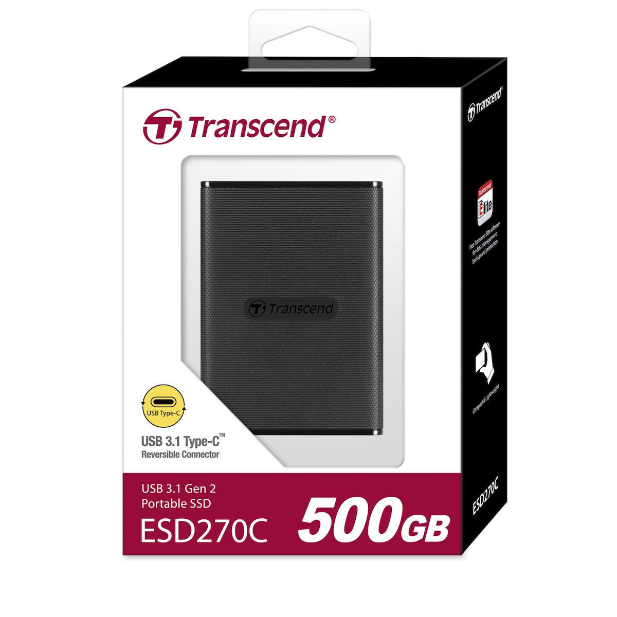 Transcend ESD270C USB 3.1 / USB-C Εξωτερικός SSD 500GB 2.5" Μαύρο - Image 6