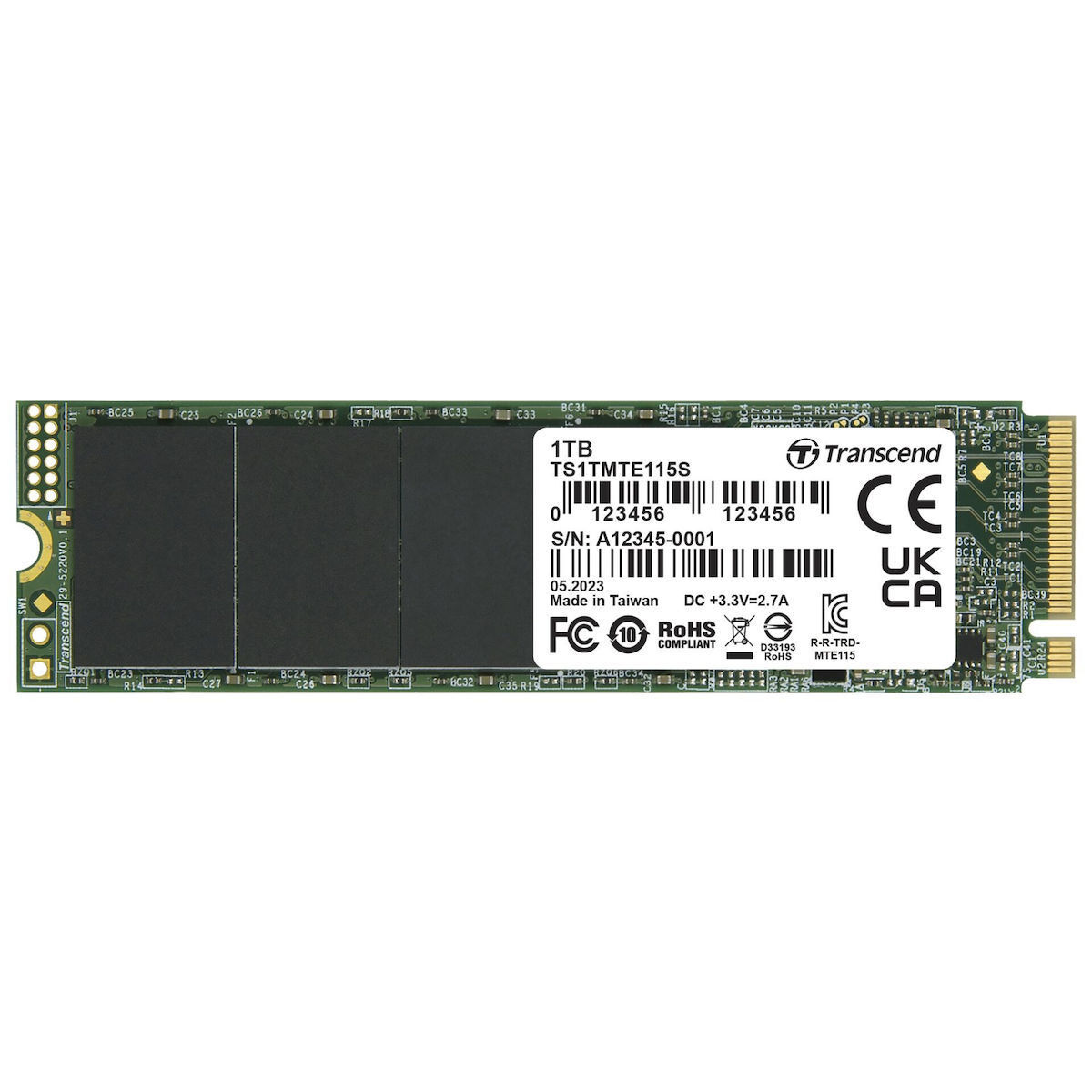 Transcend 115S SSD 1TB M.2 NVMe PCI Express 3.0 TS1TMTE115S