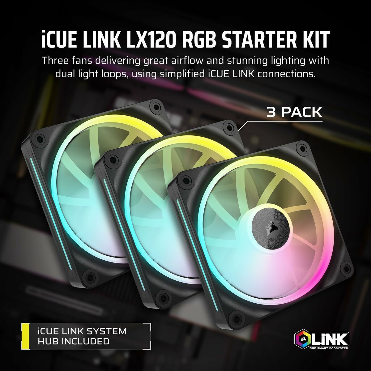 Corsair iCue Link LX120 Case Fan 3τμχ - Image 5