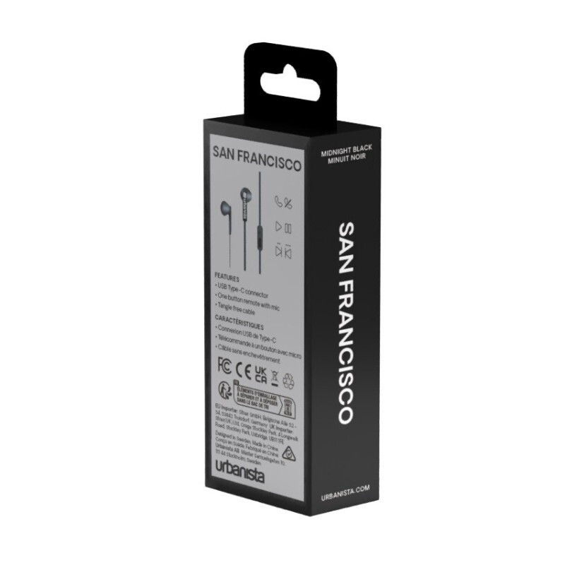 Urbanista San Francisco In-ear Handsfree με Βύσμα USB-C Μαύρο - Image 3