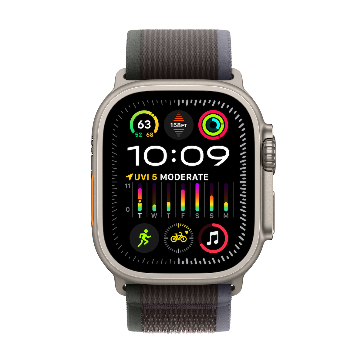 Apple Watch Ultra 2 Titanium 49mm Αδιάβροχο με eSIM και Παλμογράφο (Blue/Black Trail Loop - S/M)