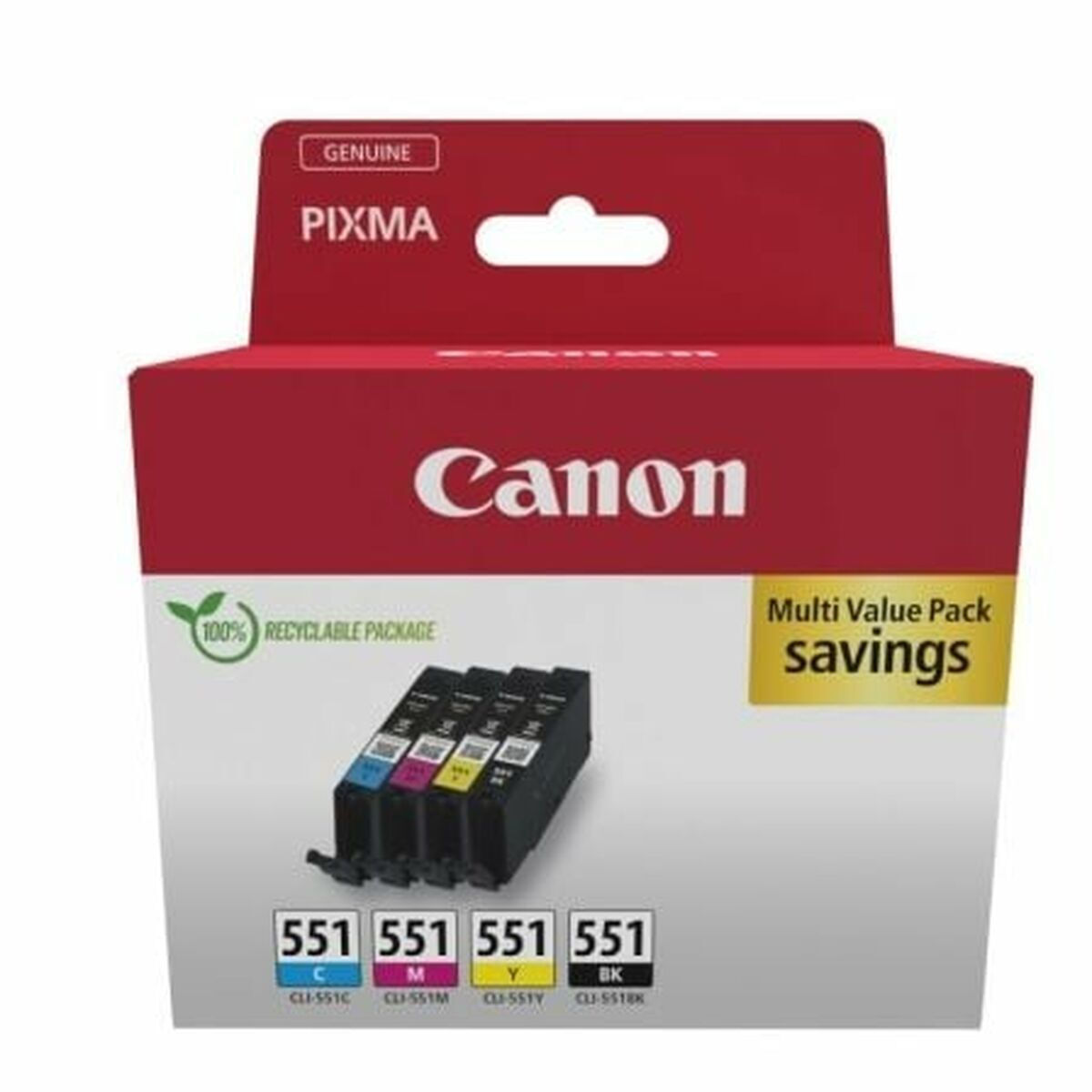 Canon Γνήσιο Πακέτο 4 Μελανιών Εκτυπωτή InkJet Κίτρινο / Κυανό / Ματζέντα / Μαύρο (6509B016)