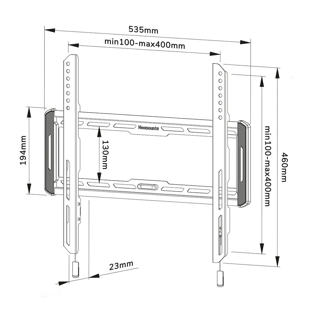 Neomounts NEOWL30-550BL14 Βάση Τηλεόρασης Τοίχου έως 65" - Image 7