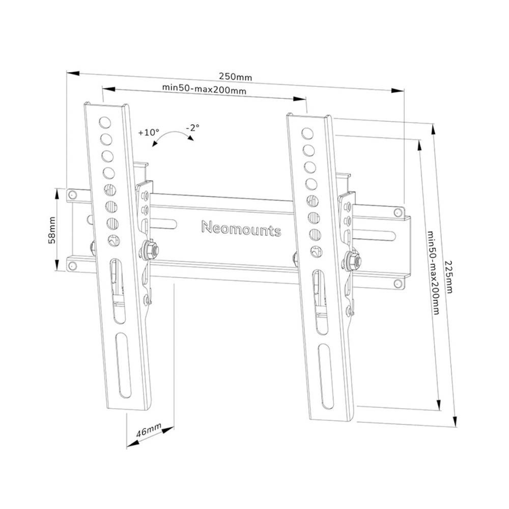 Neomounts WL35-350BL12 Βάση Τηλεόρασης Τοίχου έως 55" και 25kg - Image 10