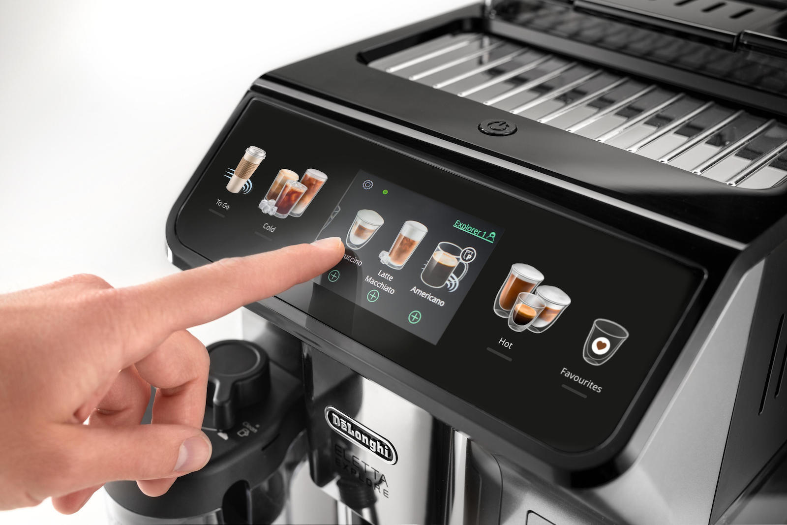 De'Longhi Eletta Explore Αυτόματη Μηχανή Espresso 1450W Πίεσης 19bar για Cappuccino με Μύλο Άλεσης Ασημί - Image 5