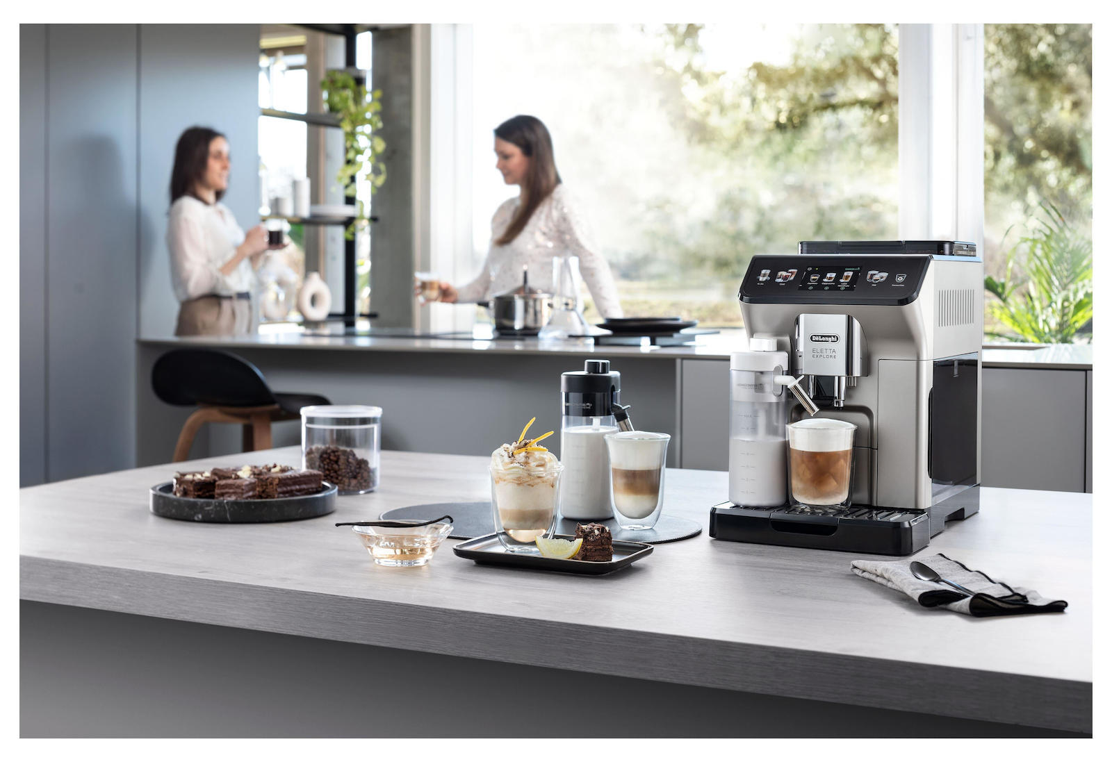De'Longhi Eletta Explore Αυτόματη Μηχανή Espresso 1450W Πίεσης 19bar για Cappuccino με Μύλο Άλεσης Ασημί - Image 10