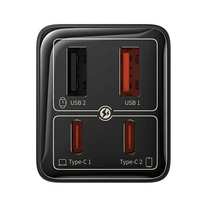 Baseus Φορτιστής Χωρίς Καλώδιο GaN με 2 Θύρες USB-A και 2 Θύρες USB-C 65W Power Delivery Μαύρος (P10162701113-00) - Image 7