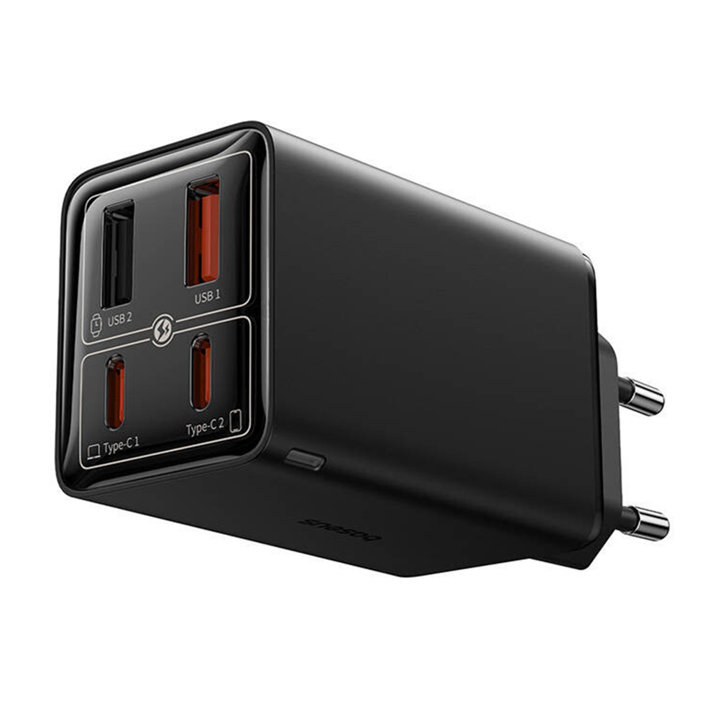 Baseus Φορτιστής Χωρίς Καλώδιο GaN με 2 Θύρες USB-A και 2 Θύρες USB-C 65W Power Delivery Μαύρος (P10162701113-00) - Image 2