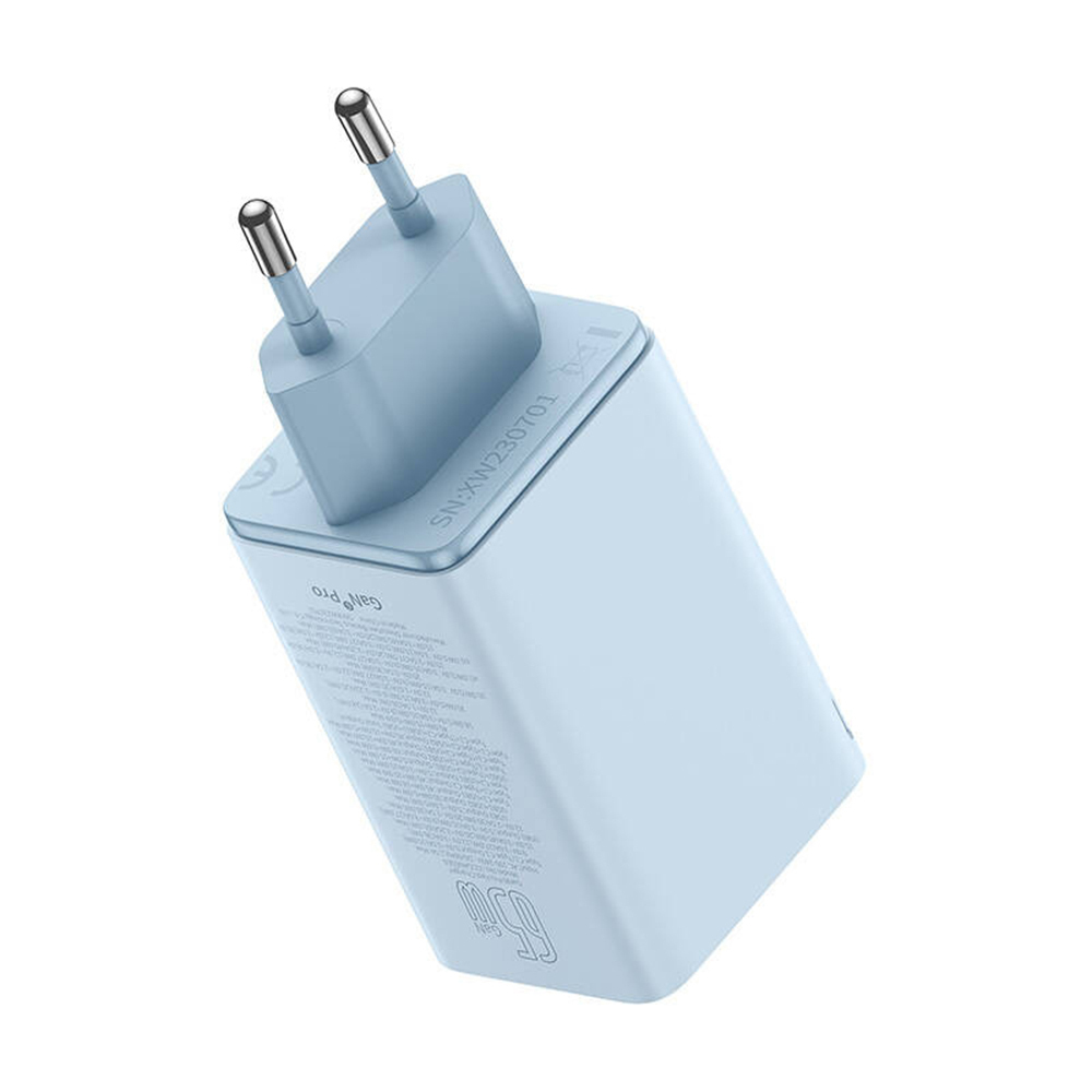 Baseus Φορτιστής Χωρίς Καλώδιο GaN με 2 Θύρες USB-A και 2 Θύρες USB-C 65W Power Delivery Μπλε (P10162701313-00) - Image 6