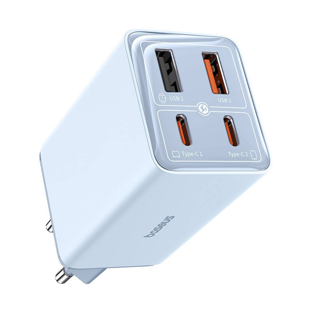 Baseus Φορτιστής Χωρίς Καλώδιο GaN με 2 Θύρες USB-A και 2 Θύρες USB-C 65W Power Delivery Μπλε (P10162701313-00) - Image 7