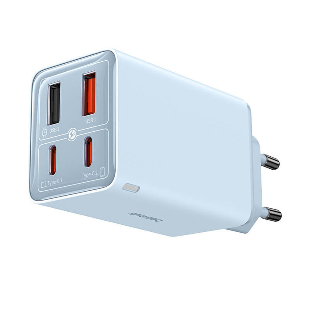 Baseus Φορτιστής Χωρίς Καλώδιο GaN με 2 Θύρες USB-A και 2 Θύρες USB-C 65W Power Delivery Μπλε (P10162701313-00) - Image 2