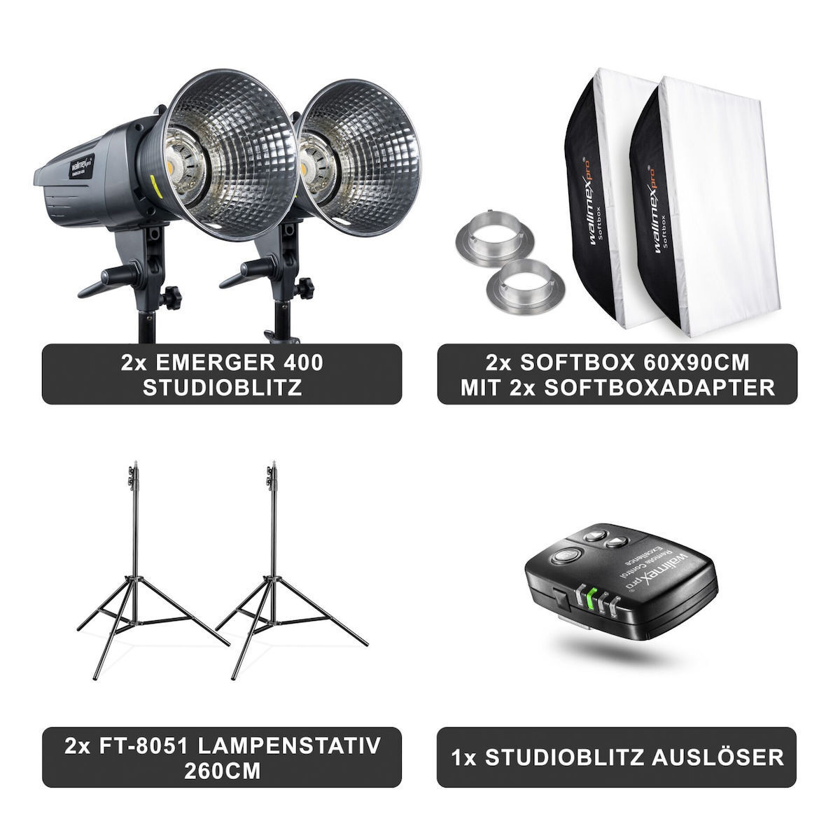 Walimex Emerger 400 Set Double Kit Φωτισμού - Image 4