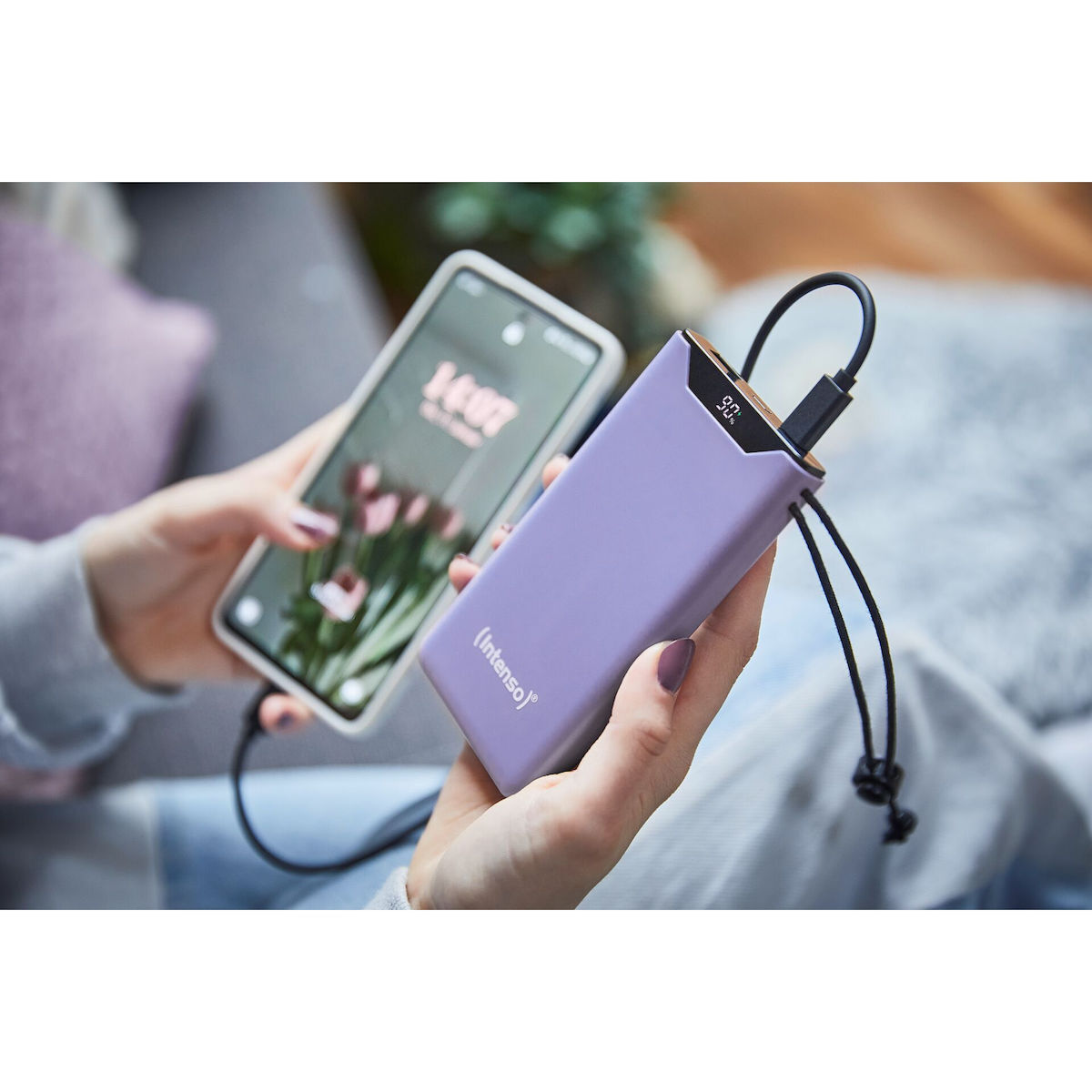 Intenso F10000 Power Bank 10000mAh 20W με Θύρα USB-A και Θύρα USB-C Quick Charge 3.0 Lila - Image 5