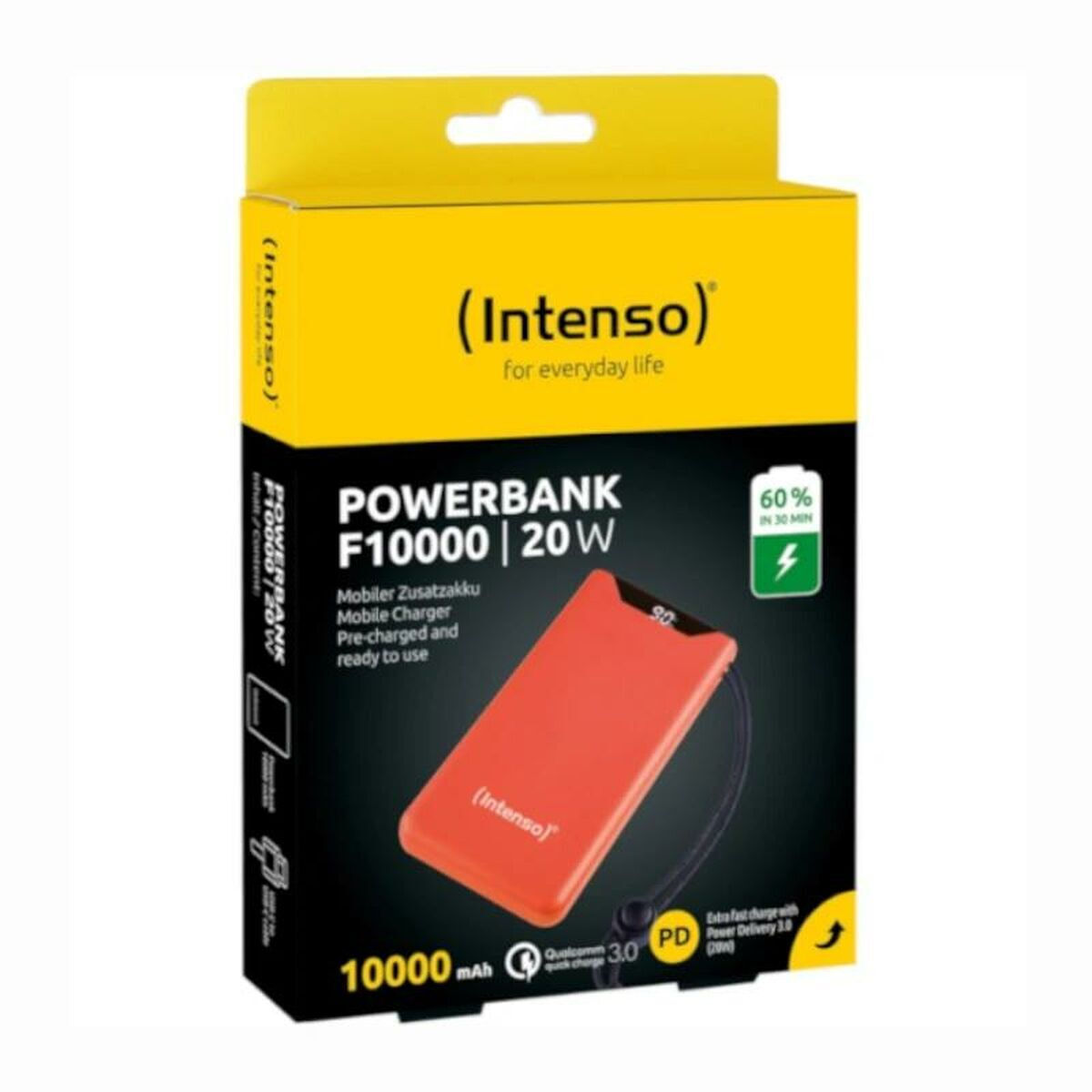 Intenso F10000 Power Bank 10000mAh 20W με Θύρα USB-A και Θύρα USB-C Quick Charge 3.0 Πορτοκαλί - Image 6