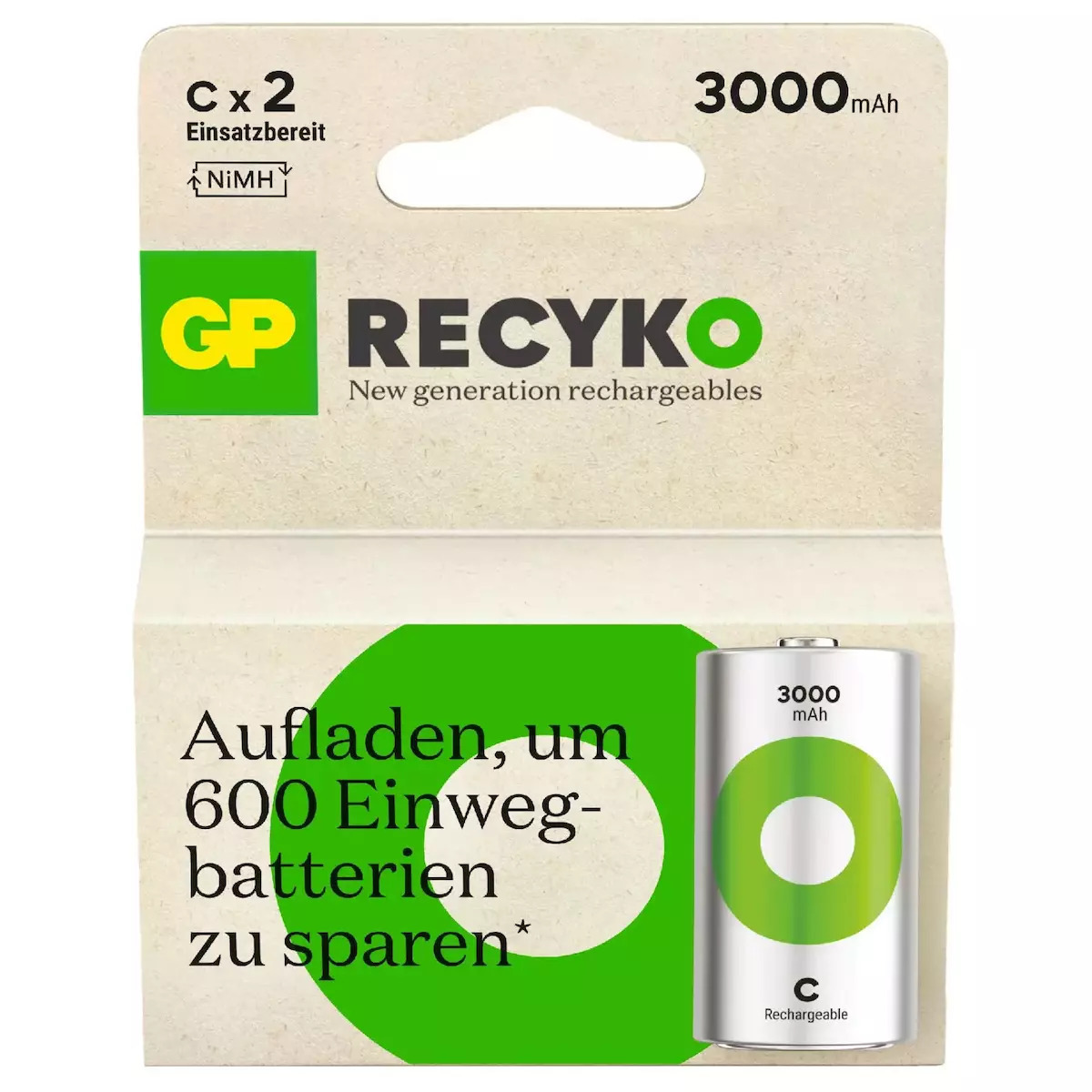 GP Batteries Recyko C 3000mAh 2τμχ - Image 3