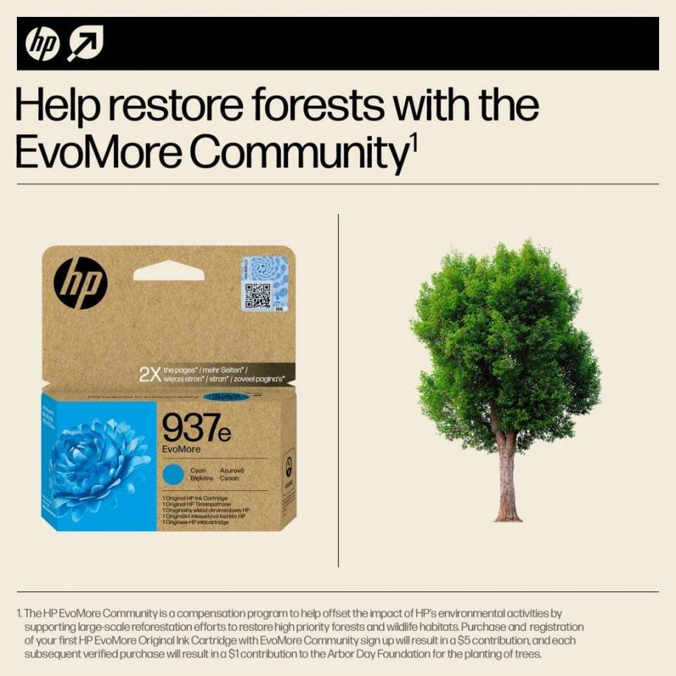 HP 937e EvoMore Γνήσιο Μελάνι Εκτυπωτή InkJet Κυανό (4S6W6NE) - Image 2