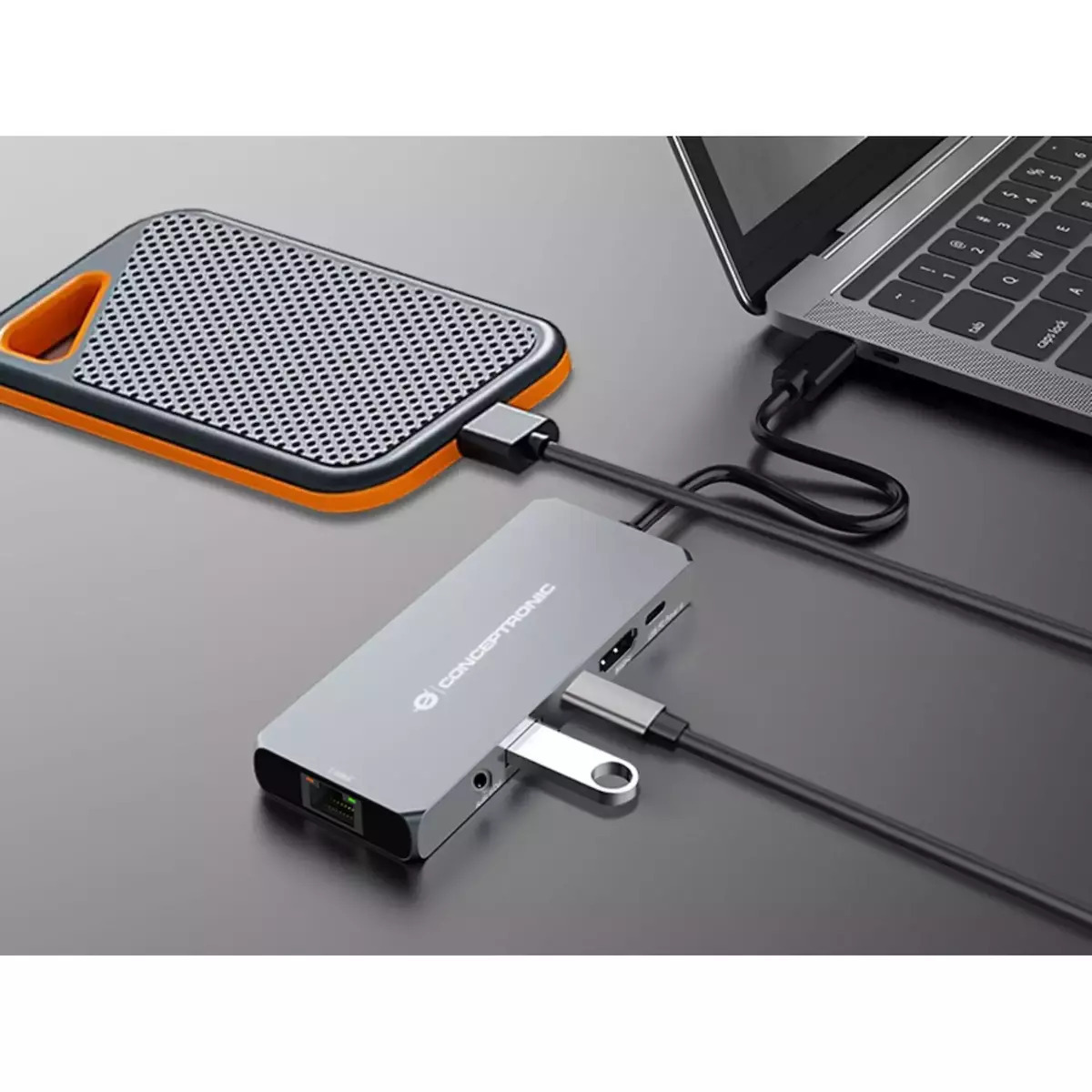 Conceptronic USB-C Docking Station με HDMI 4K PD Ethernet (DONN22G) - Image 6