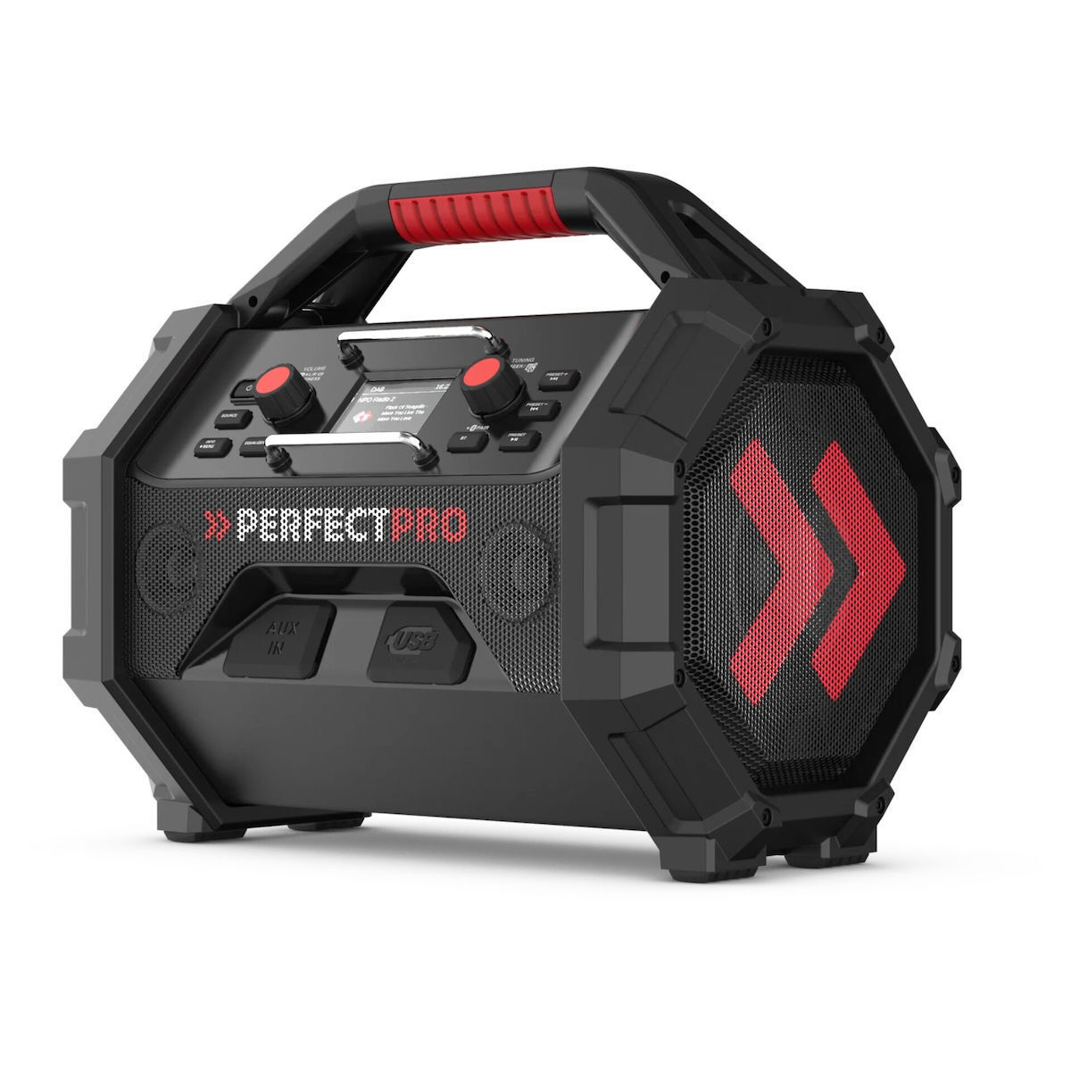 PerfectPro Rocktagon 18V Φορητό Ραδιόφωνο Μπαταρίας DAB+ με Bluetooth Μαύρο