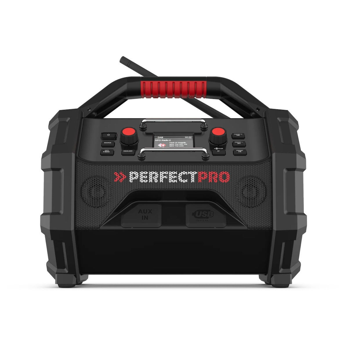 PerfectPro Rocktagon 18V Φορητό Ραδιόφωνο Μπαταρίας DAB+ με Bluetooth Μαύρο - Image 2