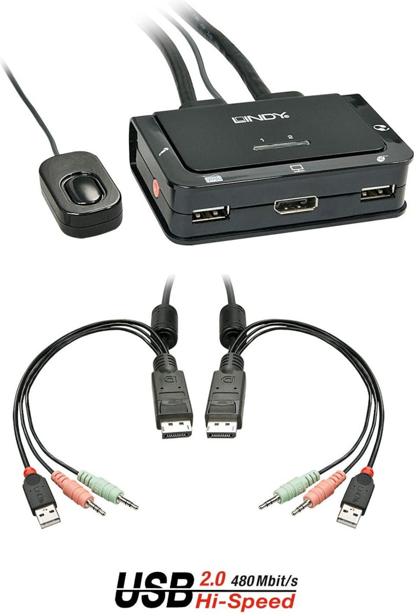 Lindy KVM Switch DisplayPort 1.2 USB 2.0 Audio - Image 4