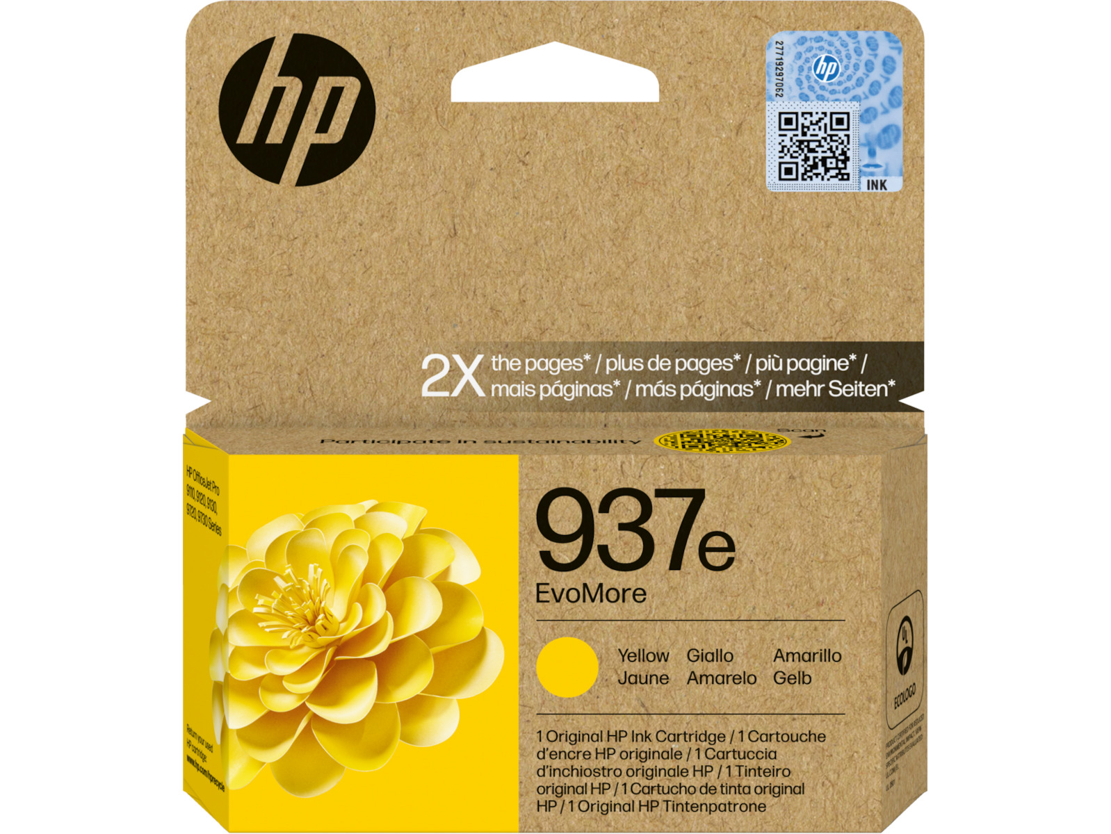 HP 937e EvoMore Γνήσιο Μελάνι Εκτυπωτή InkJet Κίτρινο (4S6W8NE) - Image 3