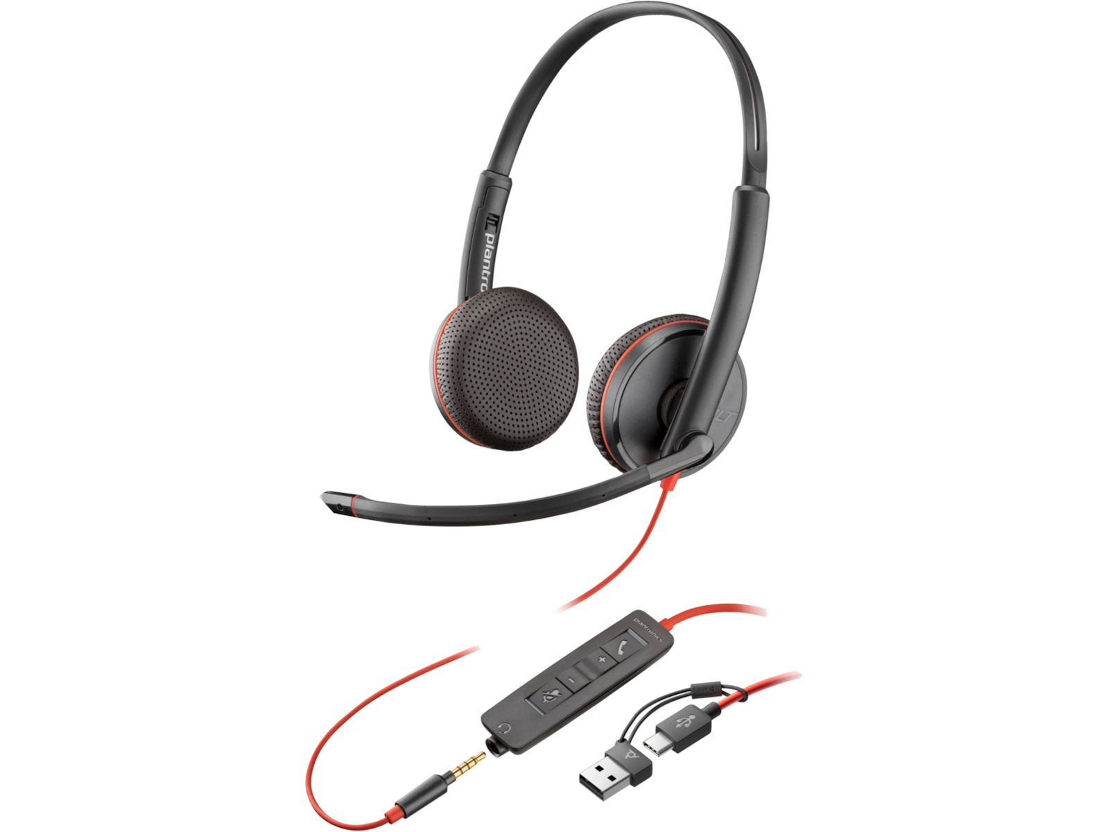 Poly Blackwire 3225 On Ear Multimedia Ακουστικά με μικρόφωνο και σύνδεση 3.5mm Jack / USB-C - Image 2