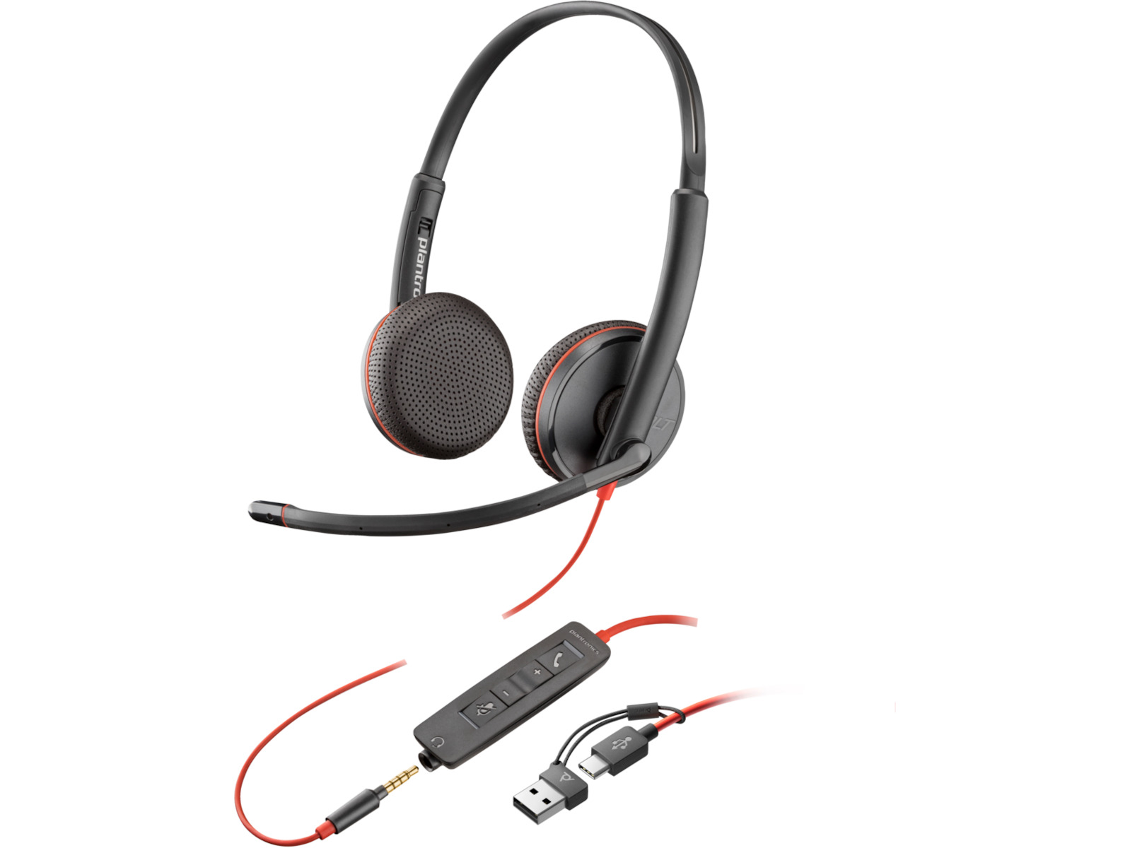 Poly Blackwire 3225 On Ear Multimedia Ακουστικά με μικρόφωνο και σύνδεση 3.5mm Jack / USB-C - Image 3