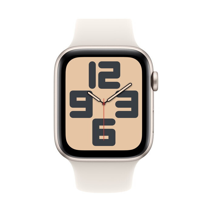 Apple Watch SE 2024 Aluminium 40mm Αδιάβροχο με Παλμογράφο (Starlight με Starlight Sport Band (S/M)) - Image 3