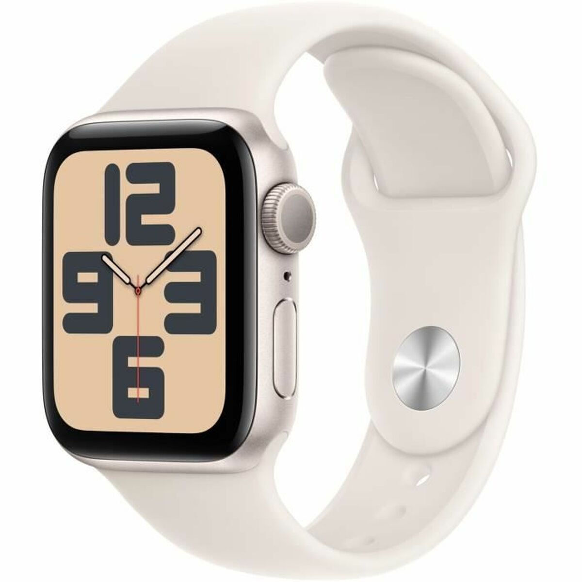 Apple Watch SE 2024 Aluminium 40mm Αδιάβροχο με Παλμογράφο (Starlight με Starlight Sport Band (S/M)) - Image 2
